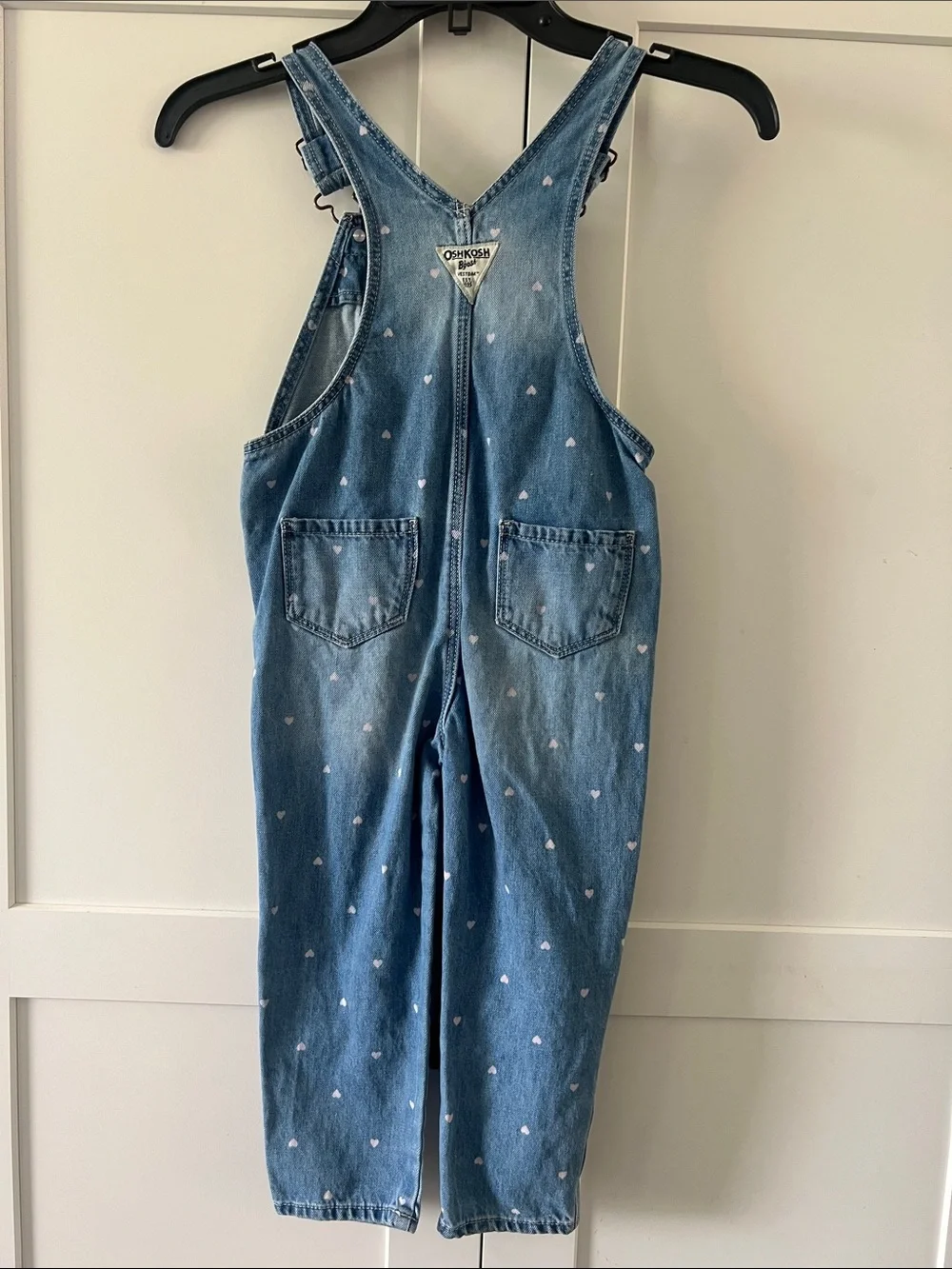 OshKosh B'gosh Light Blue Denim Heart Bib Overalls